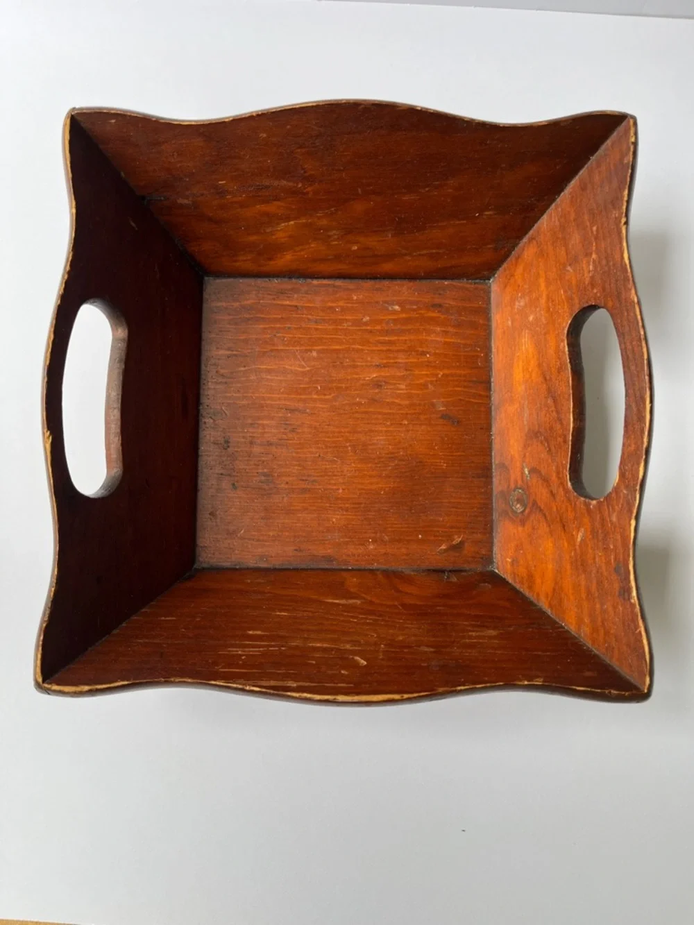 Vintage Mahogany Fruit - Tray Centerpiece – Wavy Gallery Sides  10